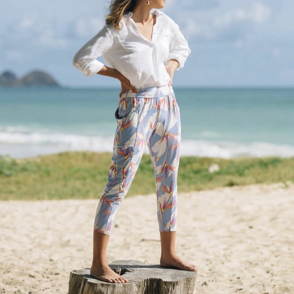 Fighting Eel Pastel Floral Ankle Pants - Picture 3 of 3